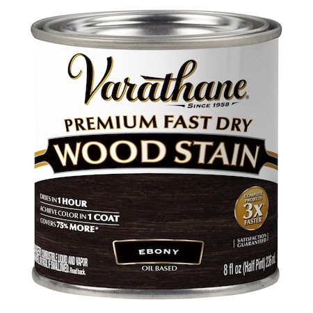 Varathane Premium Fast Dry Wood Stain, Ebony, 1/2 Pt 269400